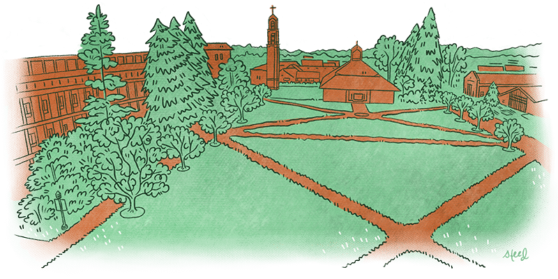 university park neighborhood portland illustration