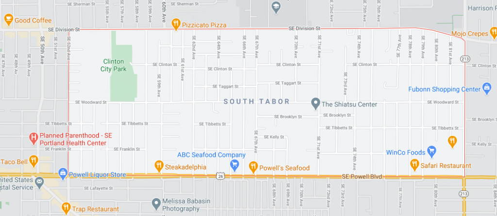 south tabor neighborhood map portland