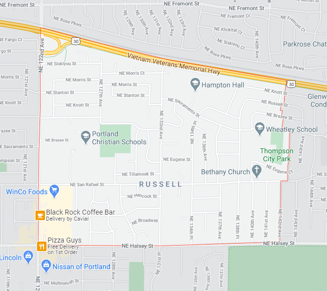 russell neighborhood portland map