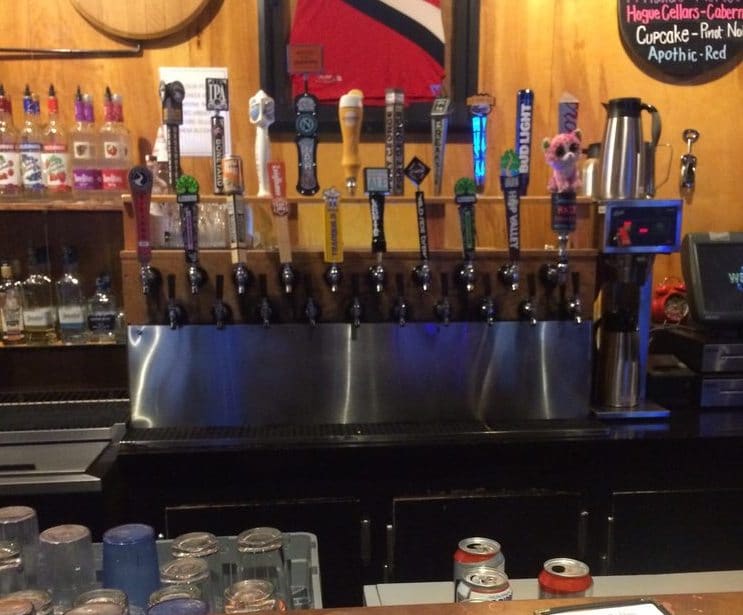 Beer taps at Tyron Creek Bar