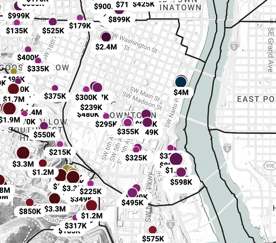 portland zip code map